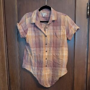 Plaid Short Sleeve Button-Up Shirt